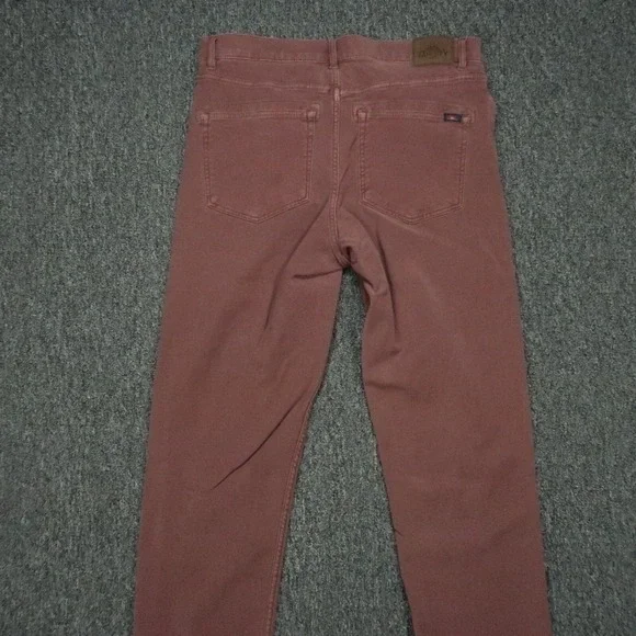 Faherty Pants Men 33x28 Red Stretch Terry 5 Pocket Chino Trousers